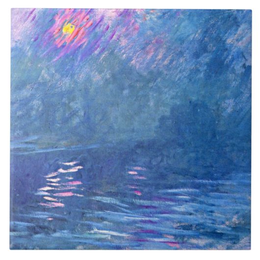 モネ – 有名なウォーター・ロ絵画ー・ブリッジ、 タイル (正面)