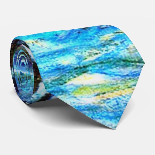 モネ – 有名なユリ絵画青、 ネクタイ (ロール)