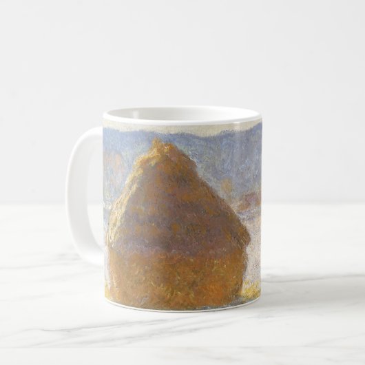 モネ「朝の穀物山積み、雪の効果」 コーヒーマグカップ (正面左)