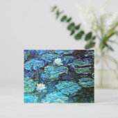 モネ-水リリー、青 ポストカード (スタンド正面)