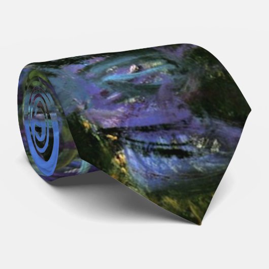 モネ – 水結り、青藍 ネクタイ (ロール)