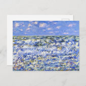 モネ – 波打ち、有名なアートワーク ポストカード (正面/裏面)