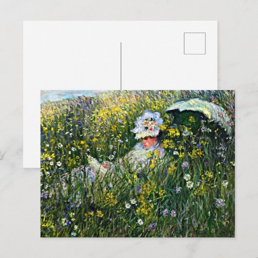 モネ – 牧草地 ポストカード (正面/裏面)