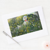 モネ – 牧草地 長方形シール (封筒)