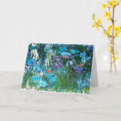 モネ – 睡蓮1916-1919、青と赤 カード (黄色い花)