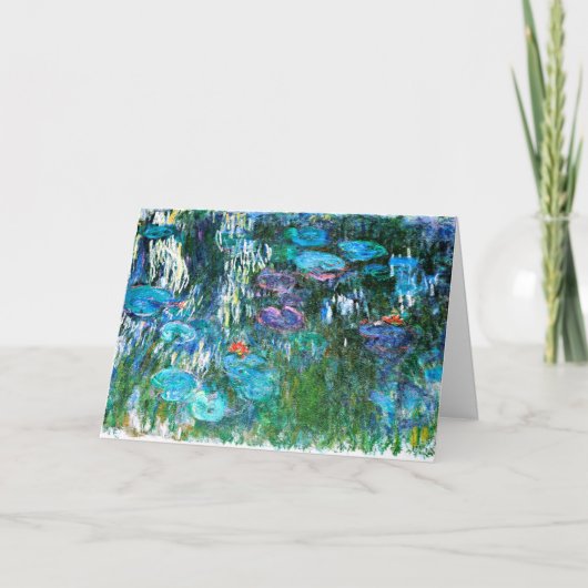 モネ – 睡蓮1916-1919、青と赤 カード (正面)