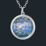 モネ：睡蓮1919絵画年、有名。 シルバープレートネックレス<br><div class="desc">クロード・モネ： Water Lilies Red,  1919，美しい素晴らしアー絵画トの</div>