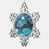 モネ – 睡蓮（青） スノーフレークピューターオーナメント (右)