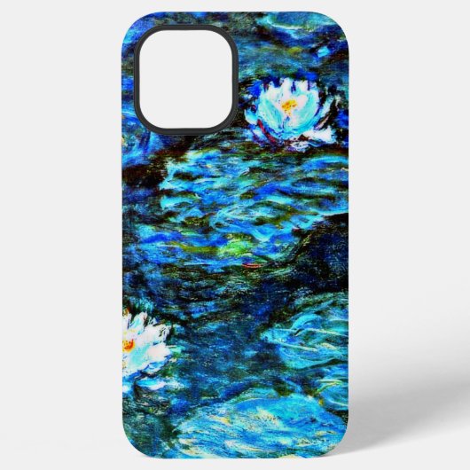 モネ – 睡蓮、青、 iPhoneケース (裏面)