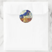 モネ – 秋のポプラ ラウンドシール (バッグ)