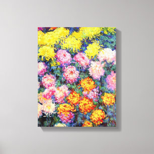 モネ – 菊の花壇。 キャンバスプリント