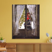 モネ – 赤いカーチーフ キャンバスプリント (インサイチュ (リビング))