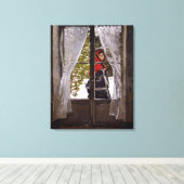 モネ – 赤いカーチーフ キャンバスプリント (インサイチュ (ウッドフロア))