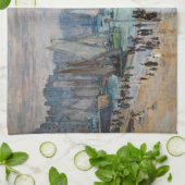 モネ – 魚釣りボー離れトズザハーバールアーブル キッチンタオル (折り畳み)