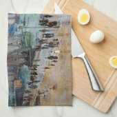 モネ – 魚釣りボー離れトズザハーバールアーブル キッチンタオル (四つ折り)