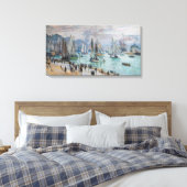 モネ – 魚釣りボー離れトズザハーバールアーブル キャンバスプリント (インサイチュ (寝室))