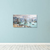 モネ – 魚釣りボー離れトズザハーバールアーブル キャンバスプリント (インサイチュ (ウッドフロア))