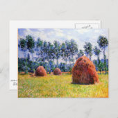 モネ – Haystacks at Giverny, 1884 ポストカード (正面/裏面)