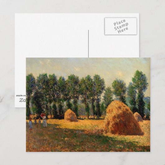 モネ – Haystacks at Giverny, 1885 ポストカード (正面/裏面)