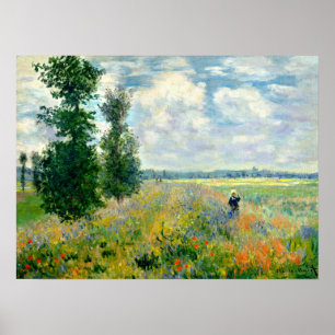 モネ – Poppy Field Argenteuil 1875 ポスター