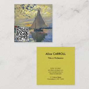 モネ – Sailboat, Le Petit-Gennevilliers - QRコード スクエア名刺