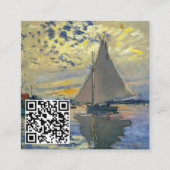 モネ – Sailboat, Le Petit-Gennevilliers - QRコード スクエア名刺 (正面)