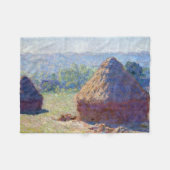 モネ(Stacks of Wheat) (End of Summer) フリースブランケット (正面(横))