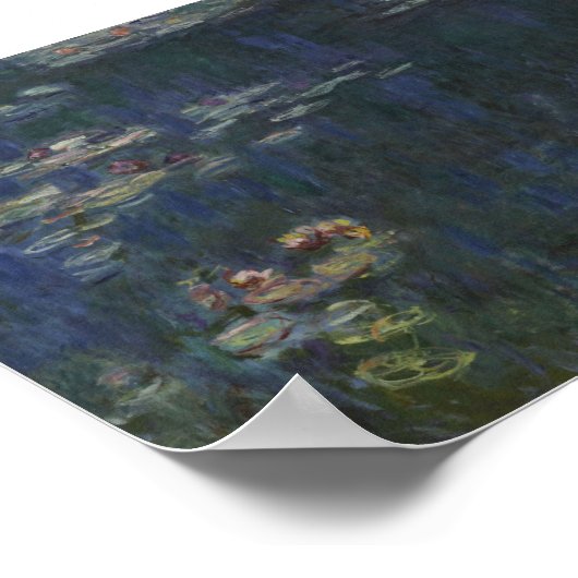 モネ – The Water Lilies Green Reflections ポスター (角)