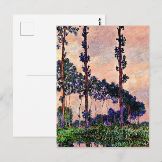 モネ – Three Trees in Gray Weather ポストカード (正面/裏面)