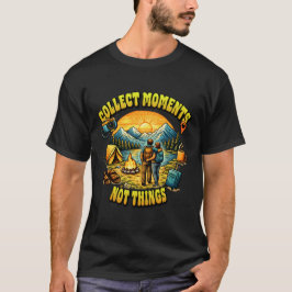 モノではなく思い出を集めよう アドベンチャー 日没 アート Tシャツ