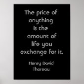 モノの価格 – ソロー引用文 – アートプリント ポスター (正面)