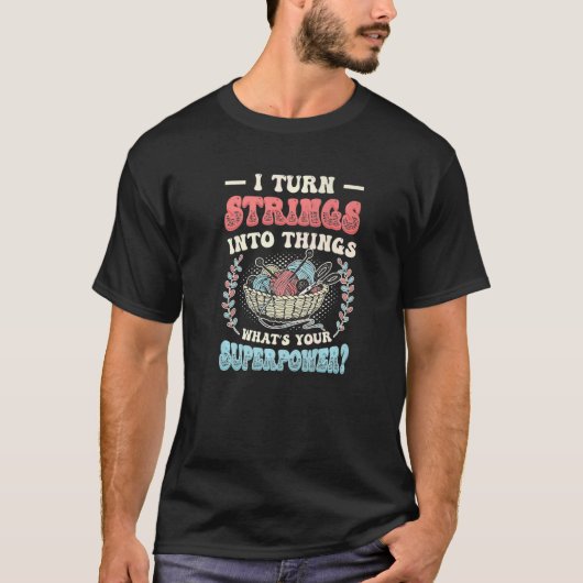 モノへの文字列編み物crocheating 1 tシャツ (正面)