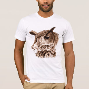 モノア素晴らしル絵を描イーグルフクロウTシャツ Tシャツ