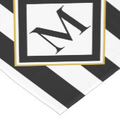 モノエレガントグラストライプム付き白黒 ショートテーブルランナー (コーナー)