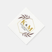 モノエレガントグラム結婚金ゴールド スタンダードカクテルナプキン (角)