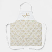 モノエレガントグラム、ビークイーン、クリーム、金ゴールド エプロン (正面)