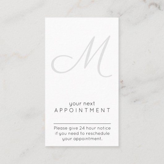 モノエレガントグラム（縦書き/縦書き） 予約カード (裏面)