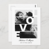 モノクシンプルロエレガントラブフォト結婚ズ ポストカード (正面/裏面)