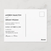 モノクシンプルロエレガントラブフォト結婚ズ ポストカード (裏面)