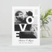モノクシンプルロエレガントラブフォト結婚ズ 招待状 (スタンド正面)