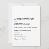 モノクシンプルロエレガントラブフォト結婚ズ 招待状 (裏面)