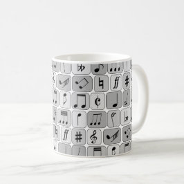 モノクスタイリッシュロ幾何学音符のパターン コーヒーマグカップ