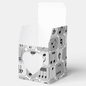 モノクスタイリッシュロ幾何学音符のパターン フェイバーボックス (オープン)