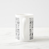 モノクスタイリッシュロ幾何学音符のパターン ボーンチャイナマグカップ (裏面)