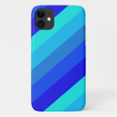 モノクスタイリッシュロ青ストライプ色の美的 Case-Mate iPhoneケース (裏面)