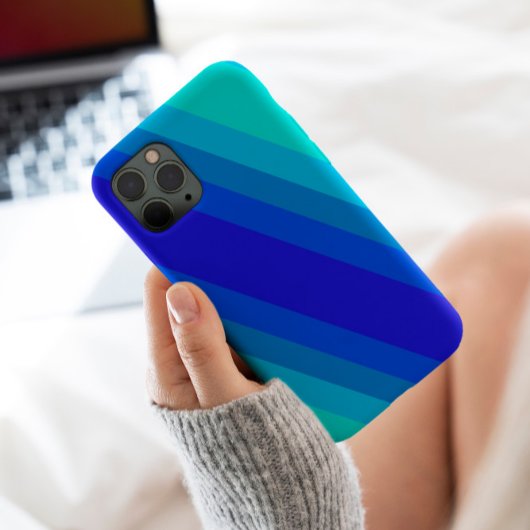 モノクスタイリッシュロ青ストライプ色の美的 Case-Mate iPhoneケース