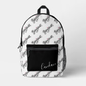 モノクパーソナライズされたロ「ボンジュール」バックパック プリントバックパック (正面)