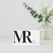 モノクモダンロはっきりした白黒ハートイベント 名刺 (スタンド正面)