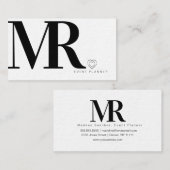 モノクモダンロはっきりした白黒ハートイベント 名刺 (正面/裏面)