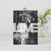 モノクモダンロスタイリストタイポグラフィ結婚写真 招待状 (スタンド正面)